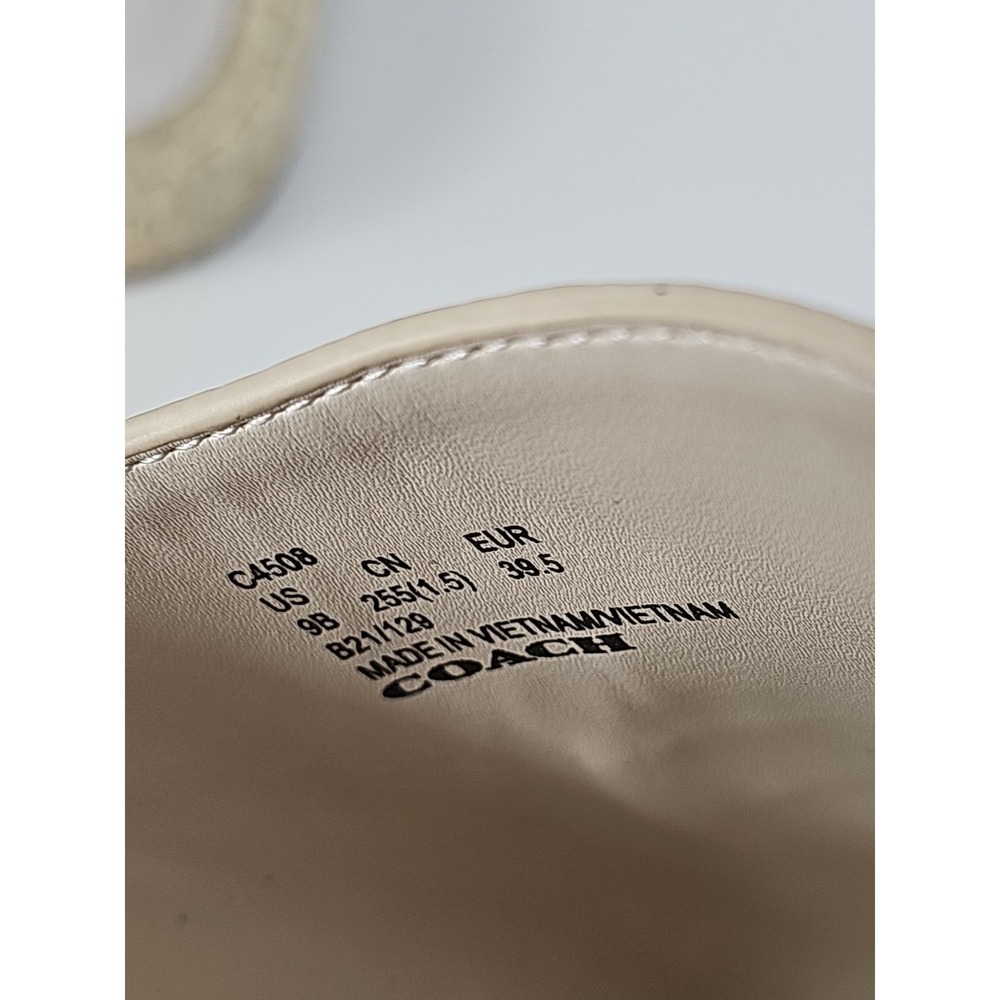 Coach Corey Leather Slip on Espadrilles Slides in‎ Chalk Women's Size US 9B - Picture 7 of 11